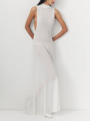 Elegant High Neck Sleeveless Maxi Dress