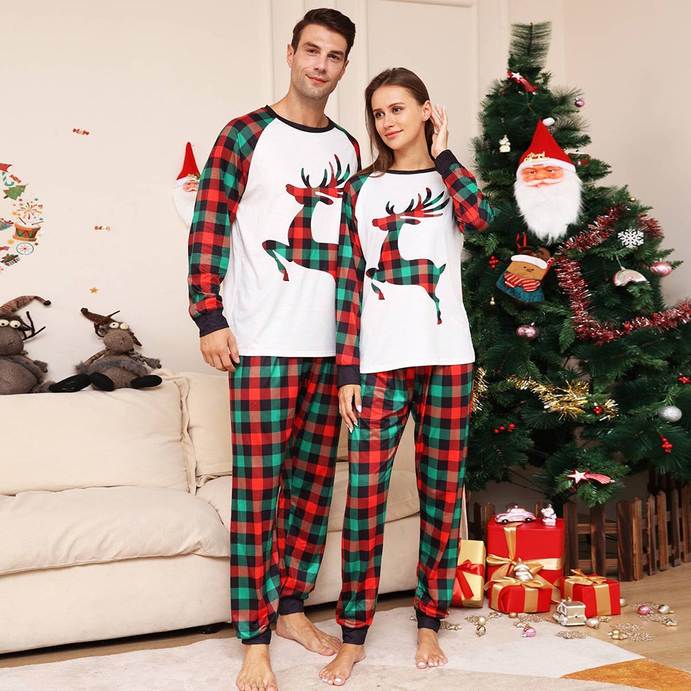 Christmas Family Matching Pajamas Set Green Grid Pajamas