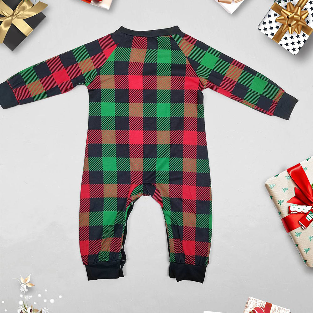 Christmas Family Matching Pajamas Set Green Grid Pajamas