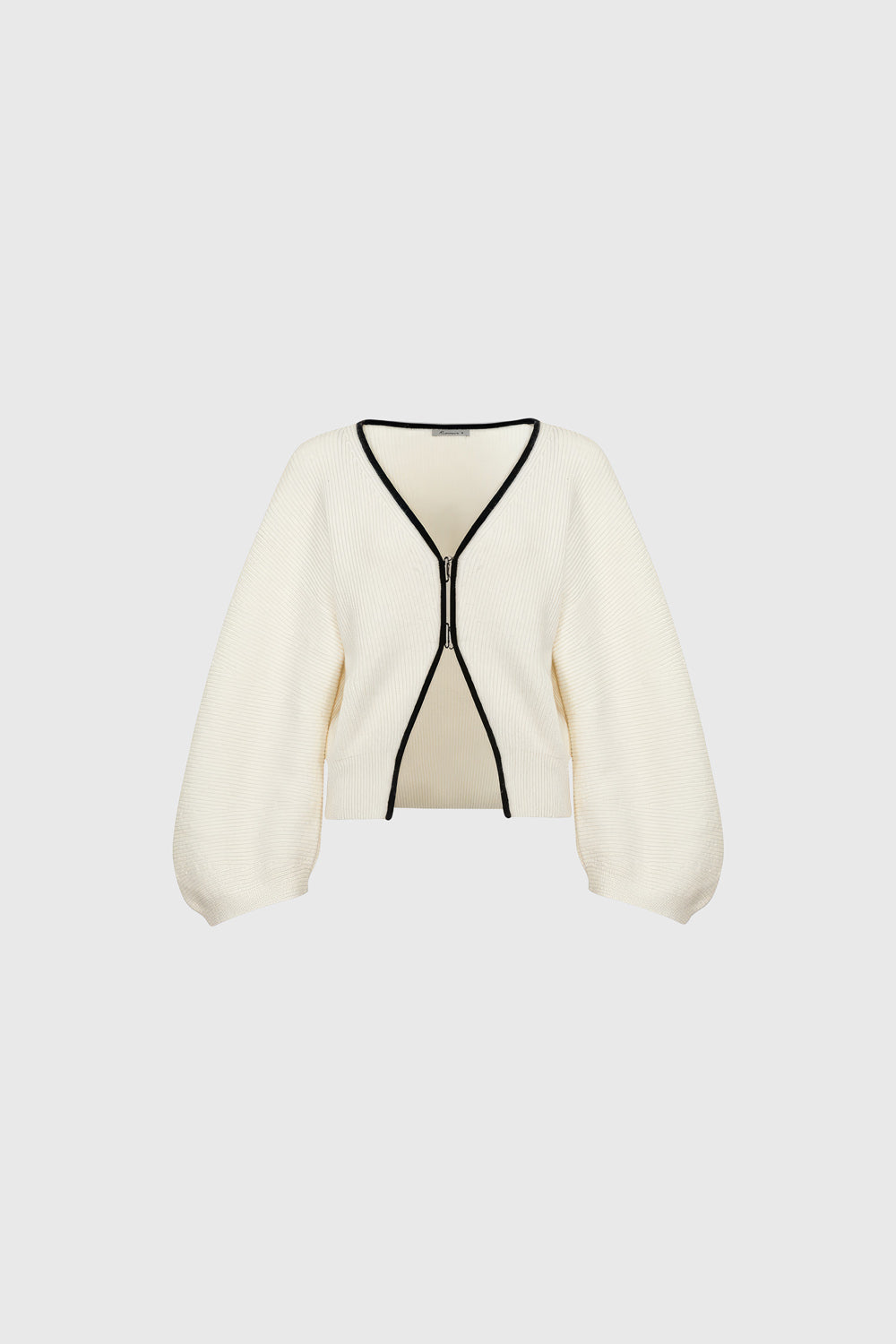 Cardigan with Baloon Sleeves - White