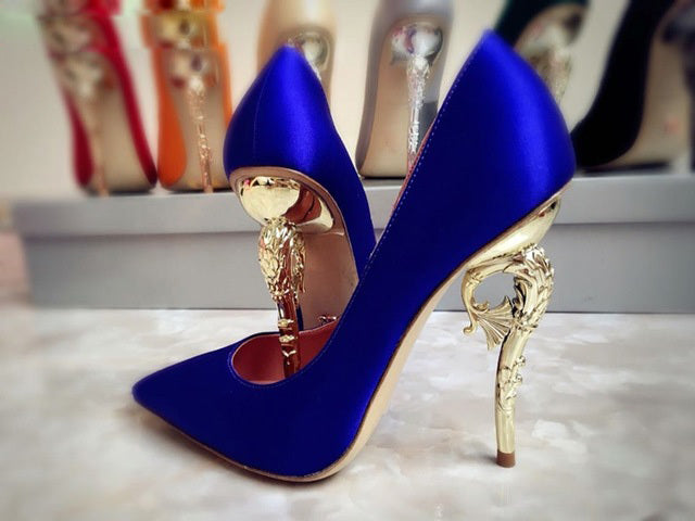 Casadei Inspired Gold Heels Pumps