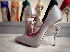 Casadei Inspired Gold Heels Pumps