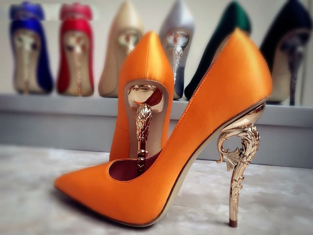 Casadei Inspired Gold Heels Pumps