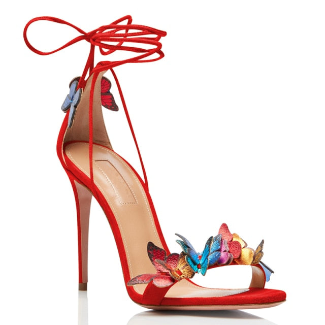 Aquazzura Inspired Ankle Strap Butterfly High Heel Sandals