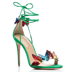 Aquazzura Inspired Ankle Strap Butterfly High Heel Sandals