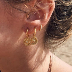 Bohemian Round Coin Zircon Earrings