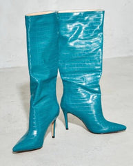 Blue  Knee High Boots