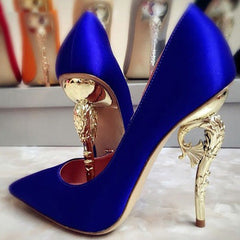 Casadei Inspired Gold Heels Pumps